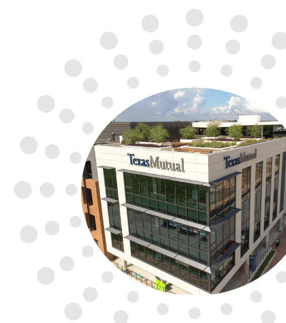 Texas Mutual headquarters building, extending their tradition of protecting Texans with small business health insurance solutions offered by Texicare