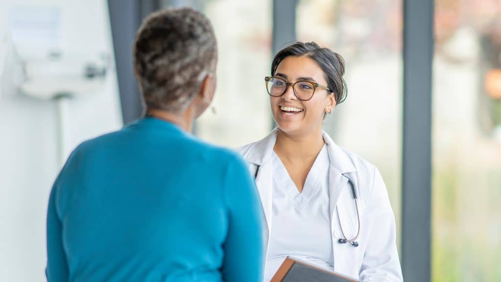 Healthcare provider engaging with patient