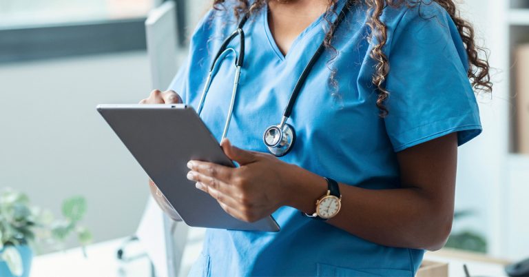 Nurse with tablet